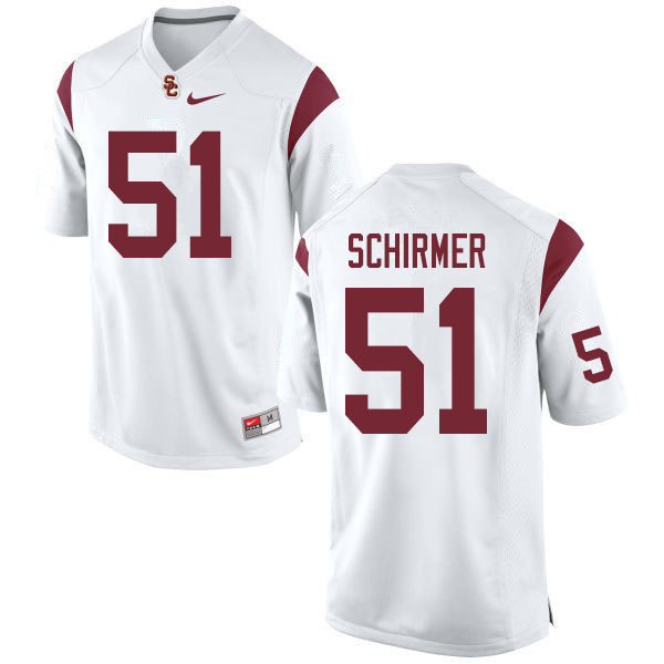Men #51 Bernard Schirmer USC Trojans College Football Jerseys Sale-White